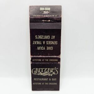 Vintage Matchbook Gritzbe's Restaurant & Bar Keystone at the Crossing Indianapol